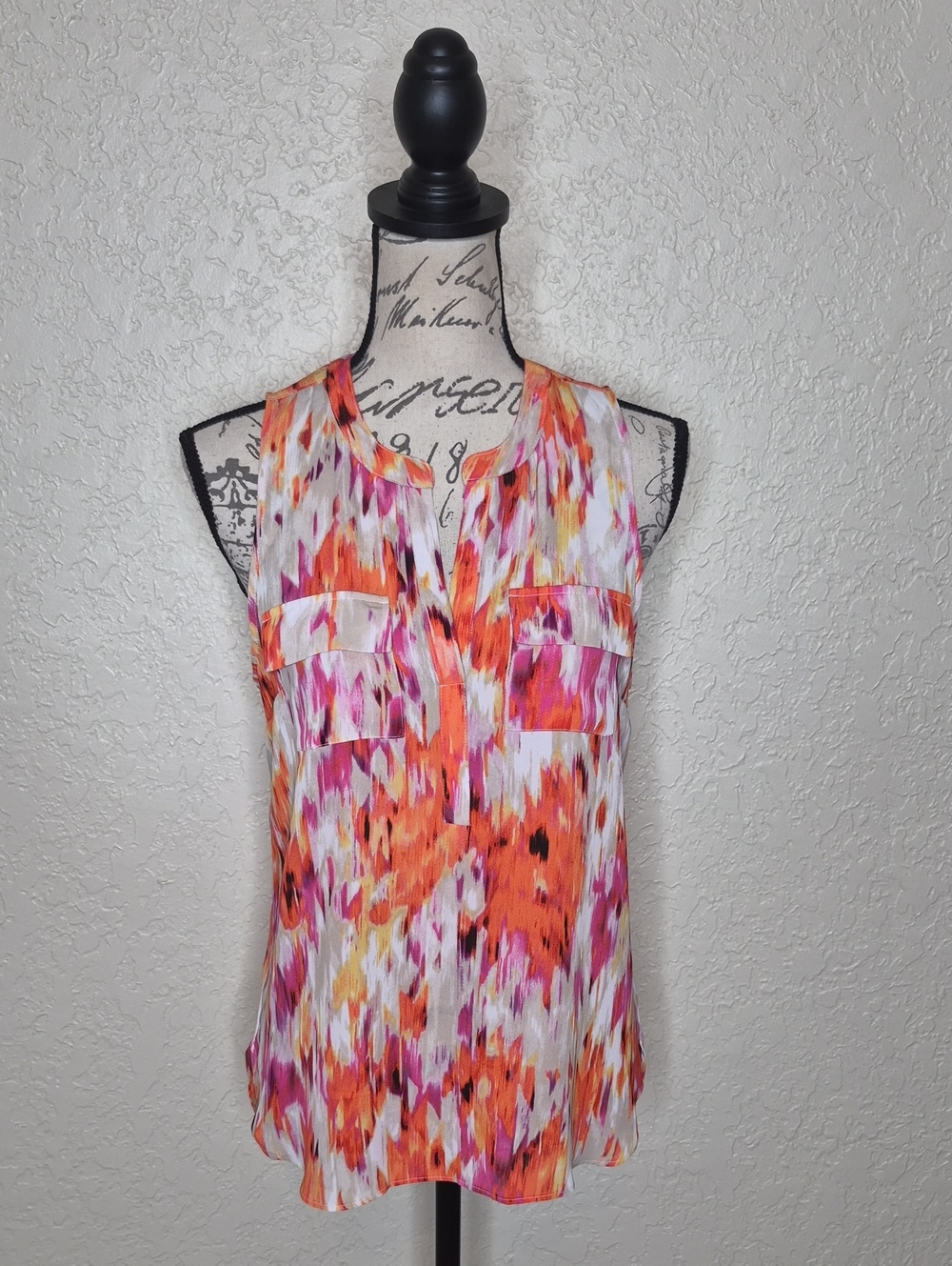 A.n.a. A New Approach Abstract Multicolored Sleeveless Top Size S